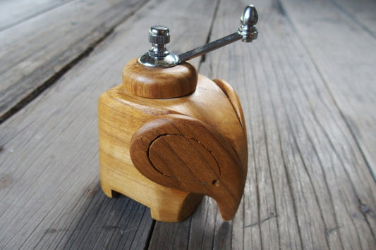 Teak Elephant Pepper Grinder | Kitchen Gadgets | Pepper Hand Grinder | Kitchen Ware | Chef Gift | Baker Gift | Cooking Gift