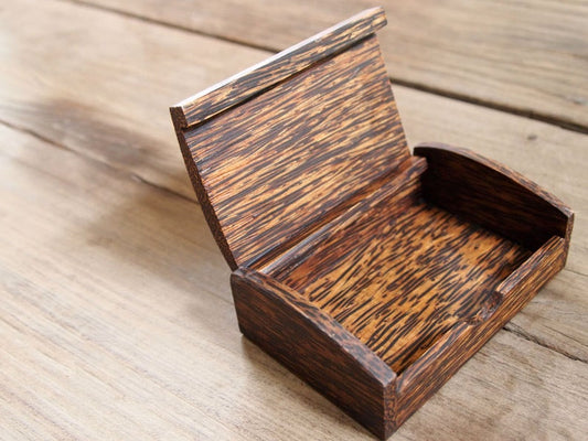 Sustained Palm Wooden Box, Business Card Namecard Box, Wooden Name Card Box, Organizer Small Wooden Box, Jewelry Multi Purpose Keeper Holder
